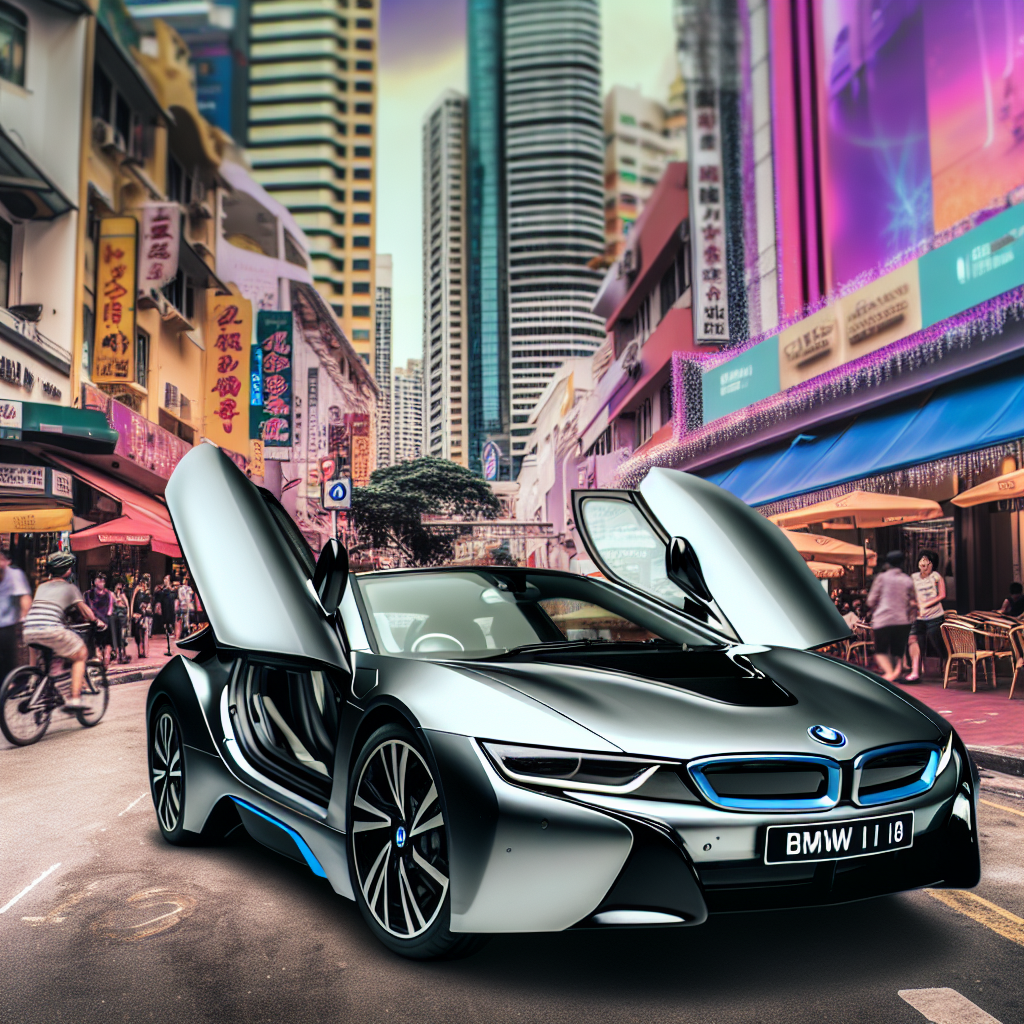 BMW i8 in urban setting