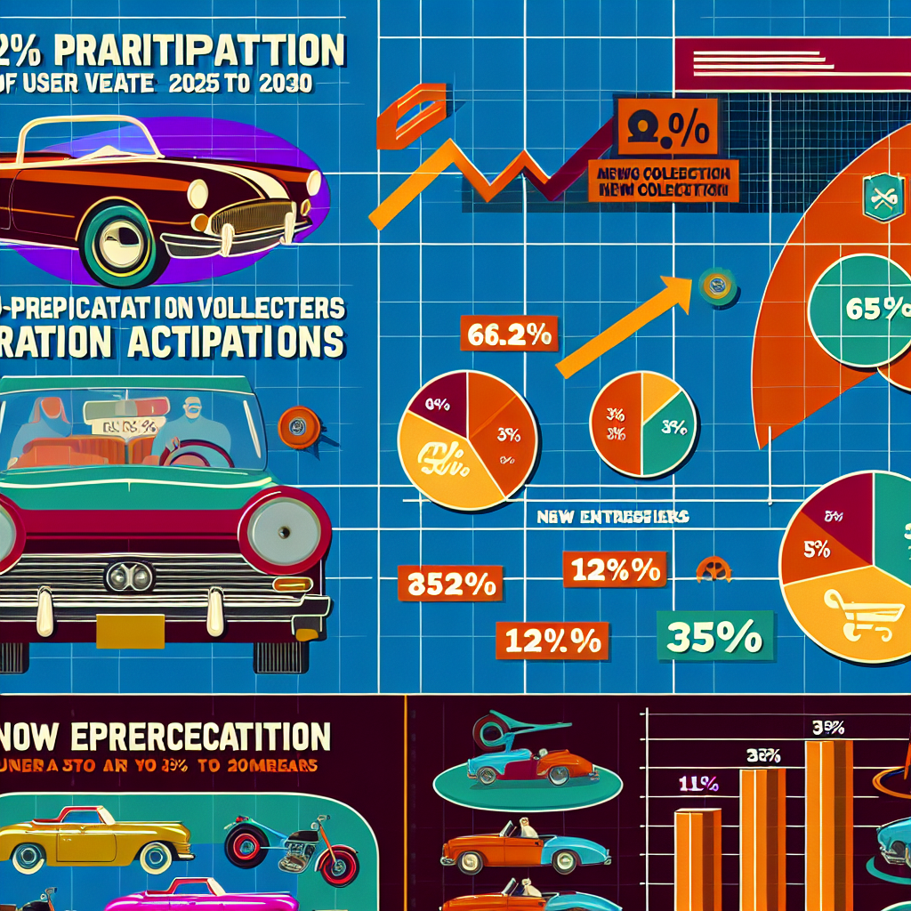Visual representation of user adoption and market trends in vintage vehicle restoration