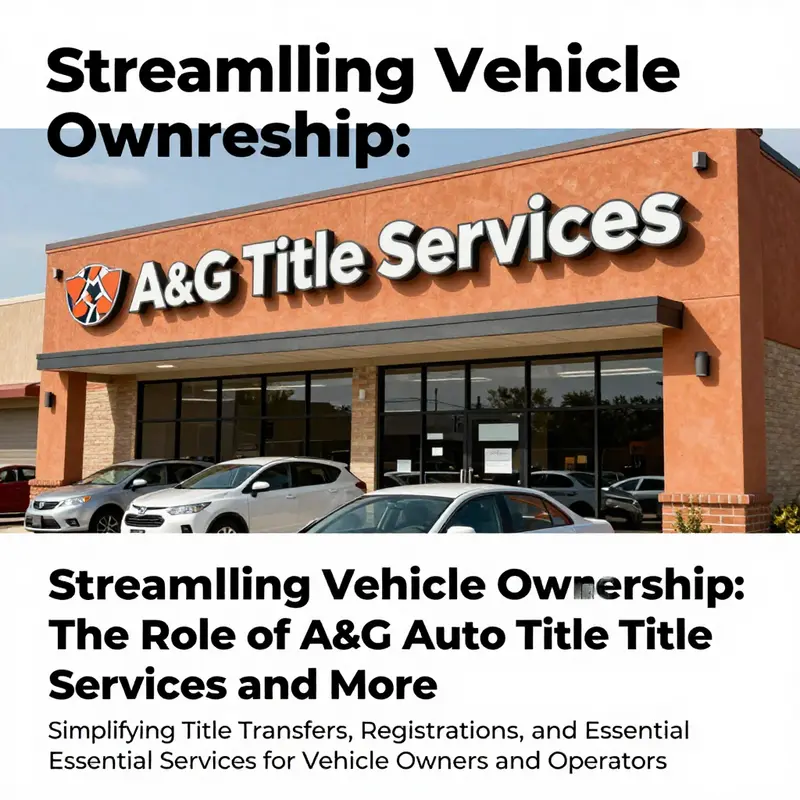 The exterior view of A&G Auto Title Services showcasing a friendly atmosphere and clear signage.