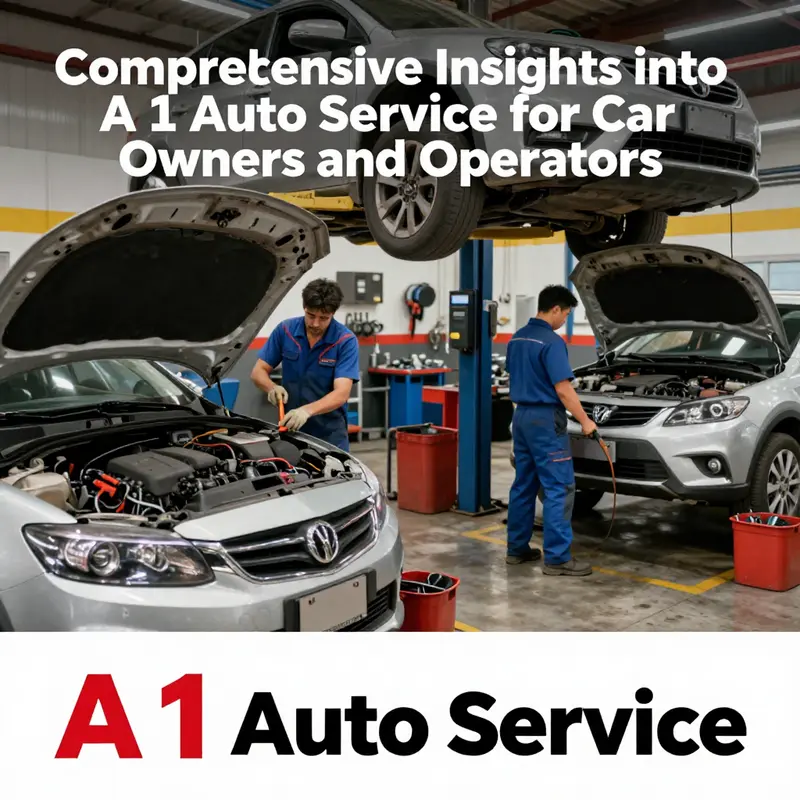 An automotive service shop with mechanics at work, portraying the busy and professional environment of A 1 Auto Service.