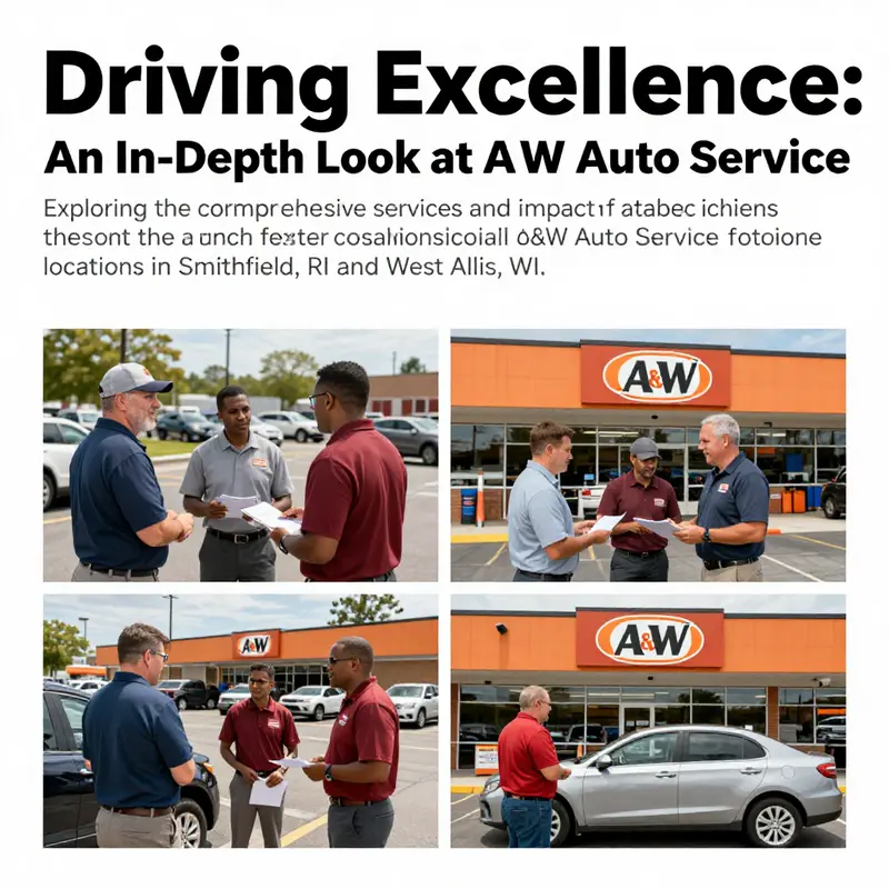 Collage portraying A&W Auto Service's commitment to customer service across its locations.