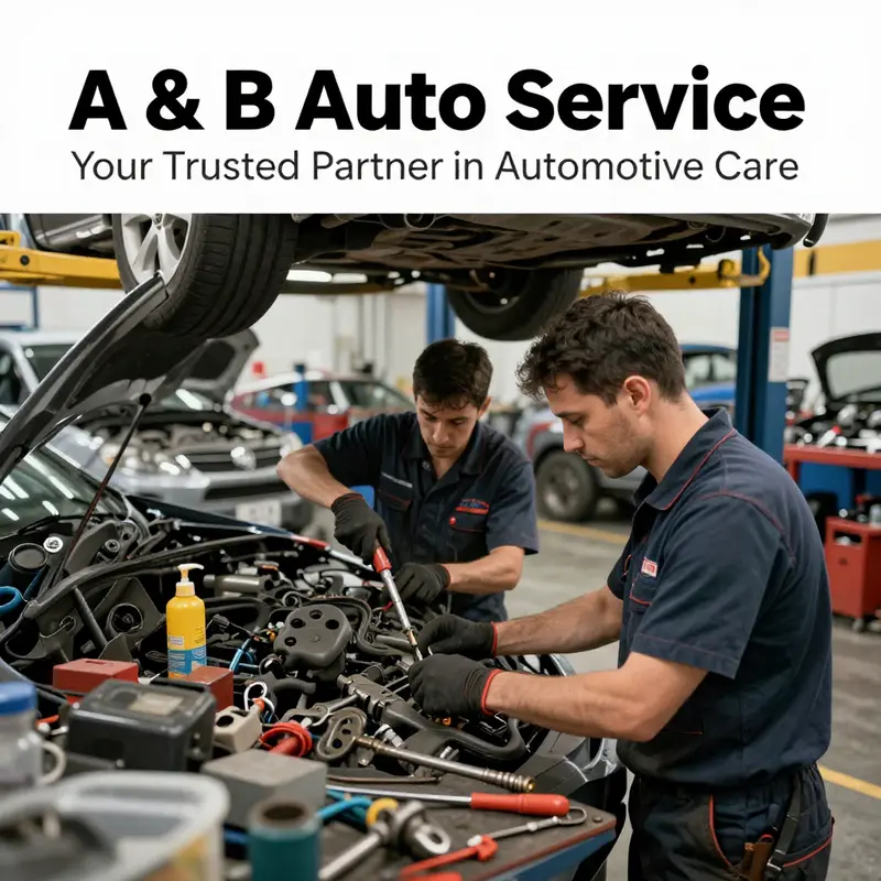 Technicians at A & B Auto Service efficiently managing various automotive services.