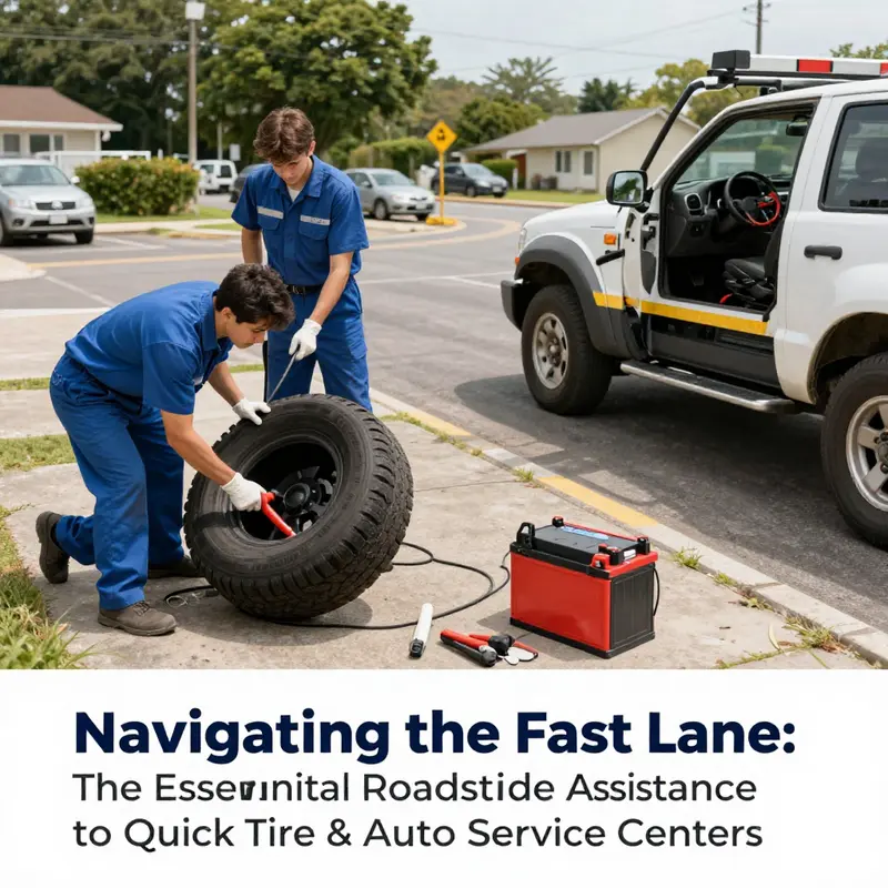 Technicians providing fast and efficient service at a busy tire and auto service center.