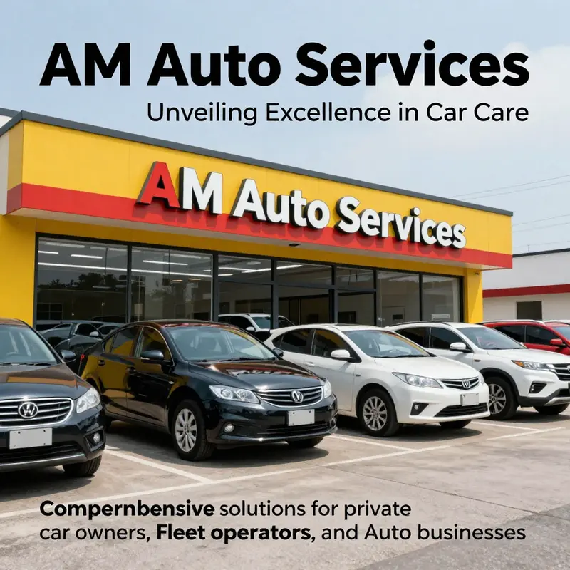 The exterior of AM Auto Services in Noosaville, featuring vehicles and a welcoming workspace.