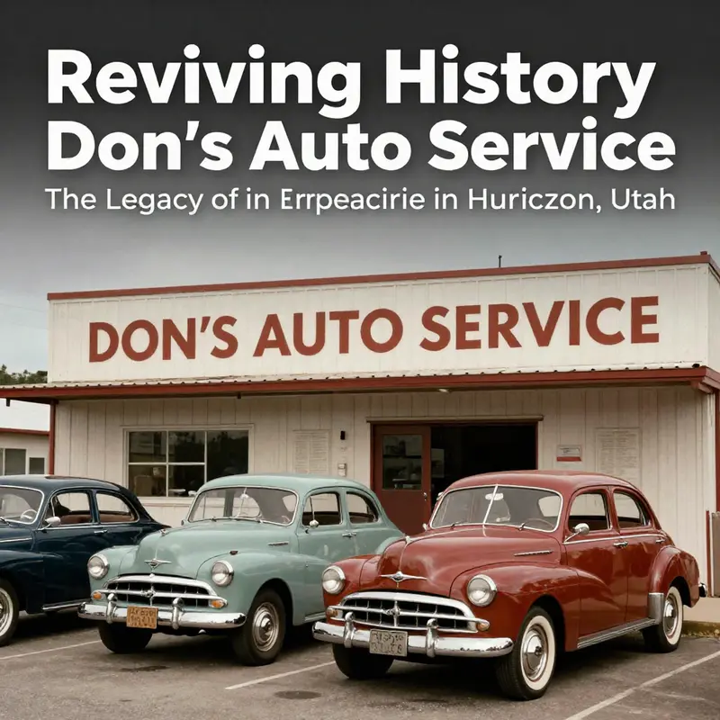 A collage-style image representing the evolution of Don's Auto Service in Hurricane, Utah.