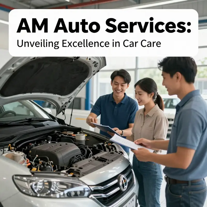 A mechanic expertly inspecting a vehicle at the AM Auto Services workshop.