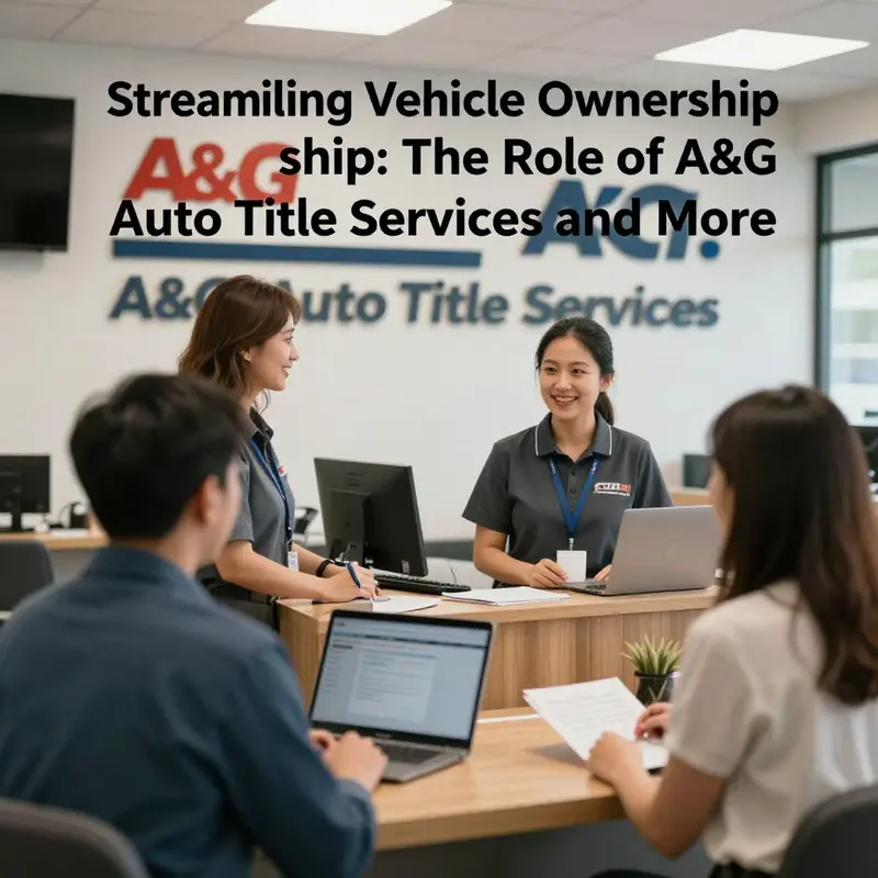 Assisting clients with vehicle title transfers at A&G Auto Title Services.
