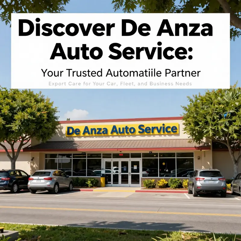 The exterior of De Anza Auto Service, showing the welcoming shop environment and bright signage that represents community trust.