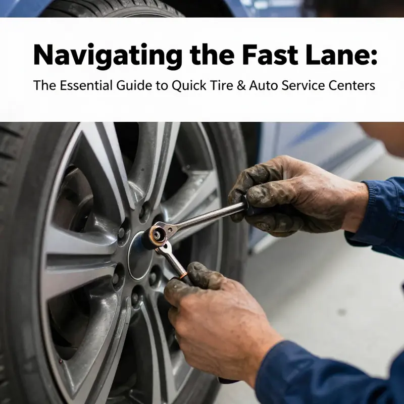 Technicians providing fast and efficient service at a busy tire and auto service center.