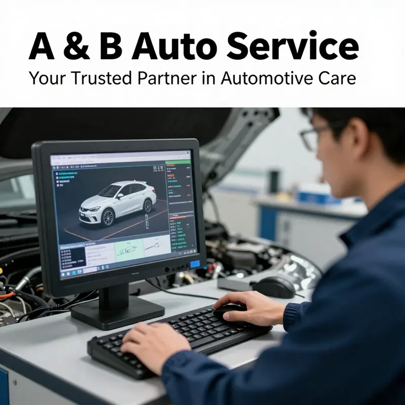 Technicians at A & B Auto Service efficiently managing various automotive services.