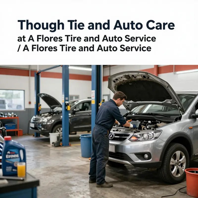 A technician installing a tire, exemplifying the expert services at A Flores Tire and Auto Service.