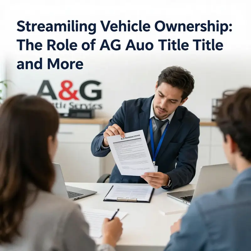 Assisting clients with vehicle title transfers at A&G Auto Title Services.