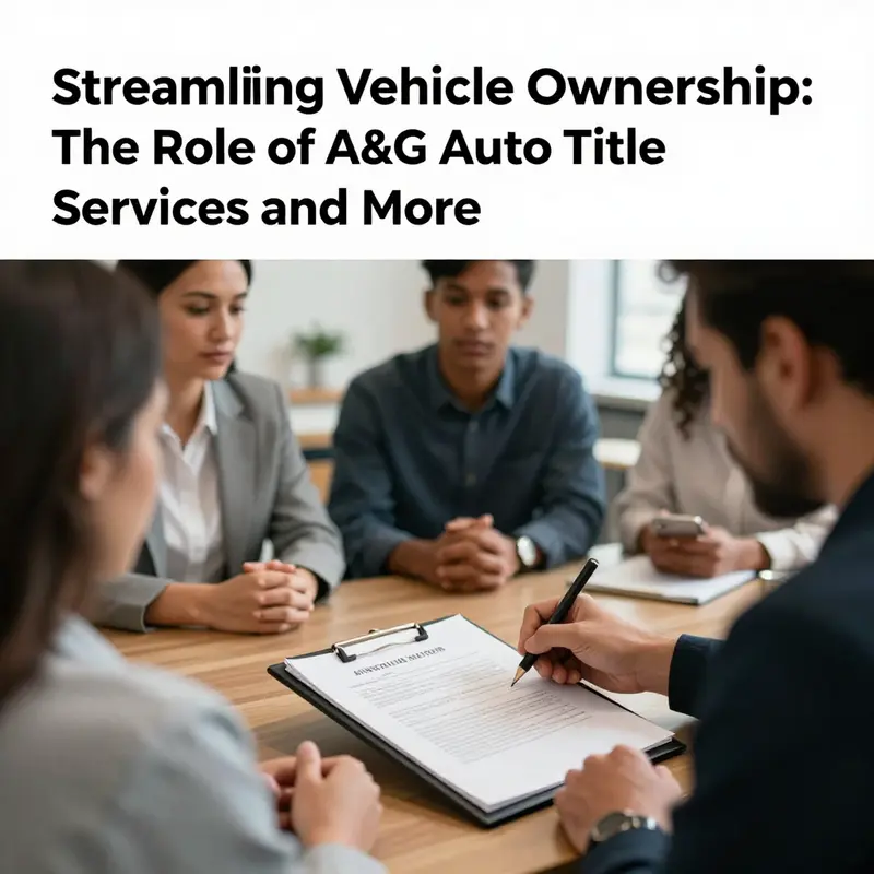 Assisting clients with vehicle title transfers at A&G Auto Title Services.