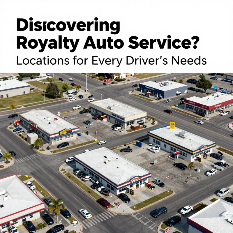 An overview image depicting the various Royalty Auto Service locations in the southeastern U.S. and Las Vegas, NV.