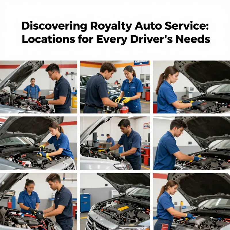 An overview image depicting the various Royalty Auto Service locations in the southeastern U.S. and Las Vegas, NV.