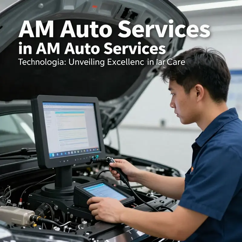 A mechanic expertly inspecting a vehicle at the AM Auto Services workshop.