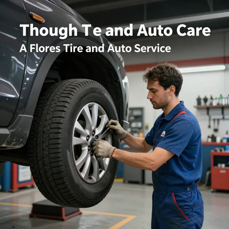 A technician installing a tire, exemplifying the expert services at A Flores Tire and Auto Service.