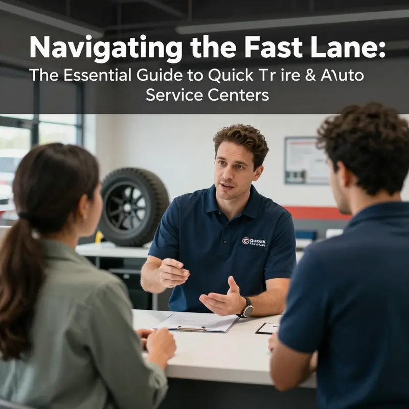 Technicians providing fast and efficient service at a busy tire and auto service center.