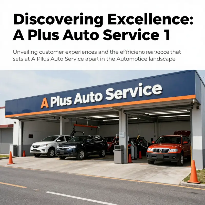 Exterior view of A Plus Auto Service showcasing vehicles being serviced and a professional atmosphere.