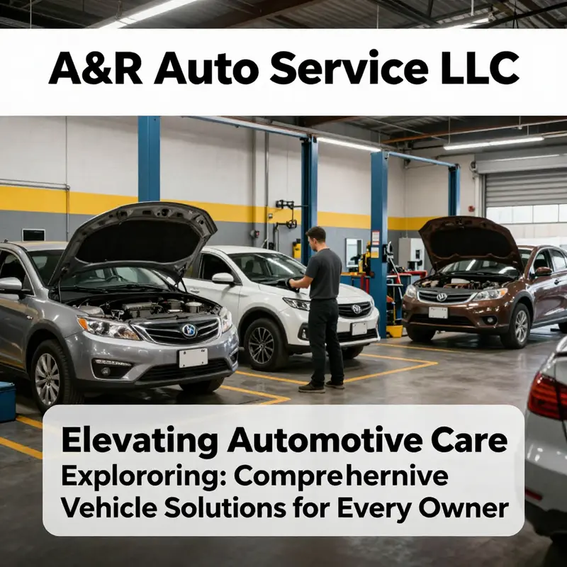A modern auto service workshop with vehicles being serviced, showcasing the commitment of A&R Auto Service LLC to quality automotive care.