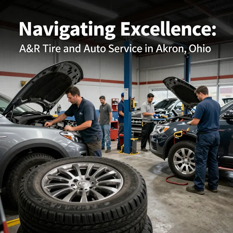 A team of technicians at A&R Tire and Auto Service working on multiple vehicles, emphasizing their commitment to quality automotive care.