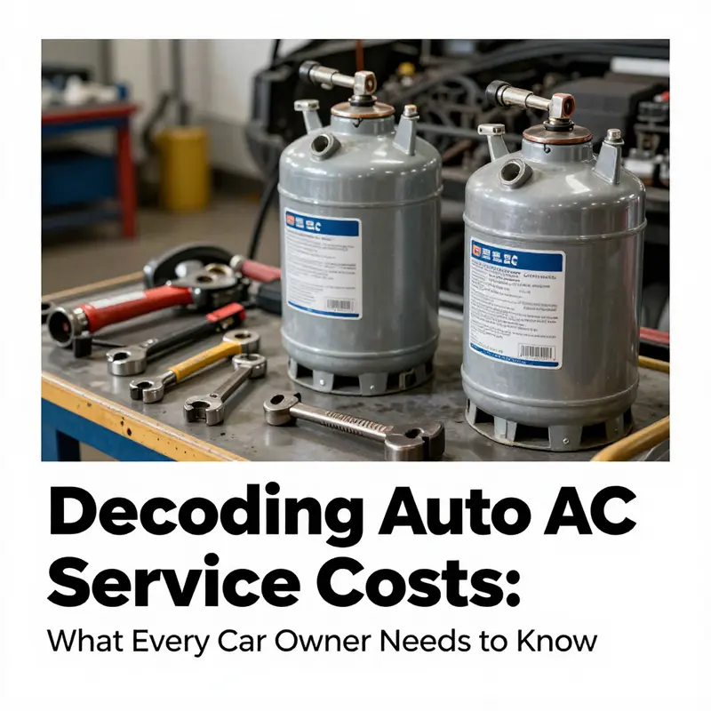 Mechanic inspecting an auto AC unit, illustrating the complexity of the service involved.