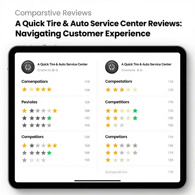 Varying customer reactions during interactions at A Quick Tire & Auto Service Center.