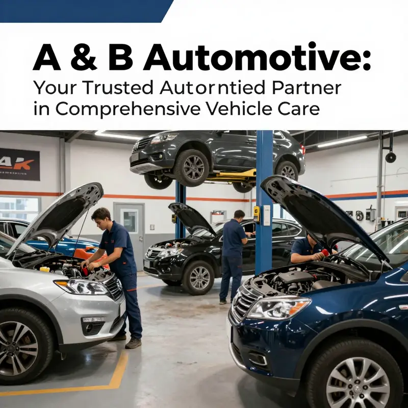 Technicians at A & B Automotive efficiently servicing a range of vehicles, embodying the shop’s comprehensive service approach.