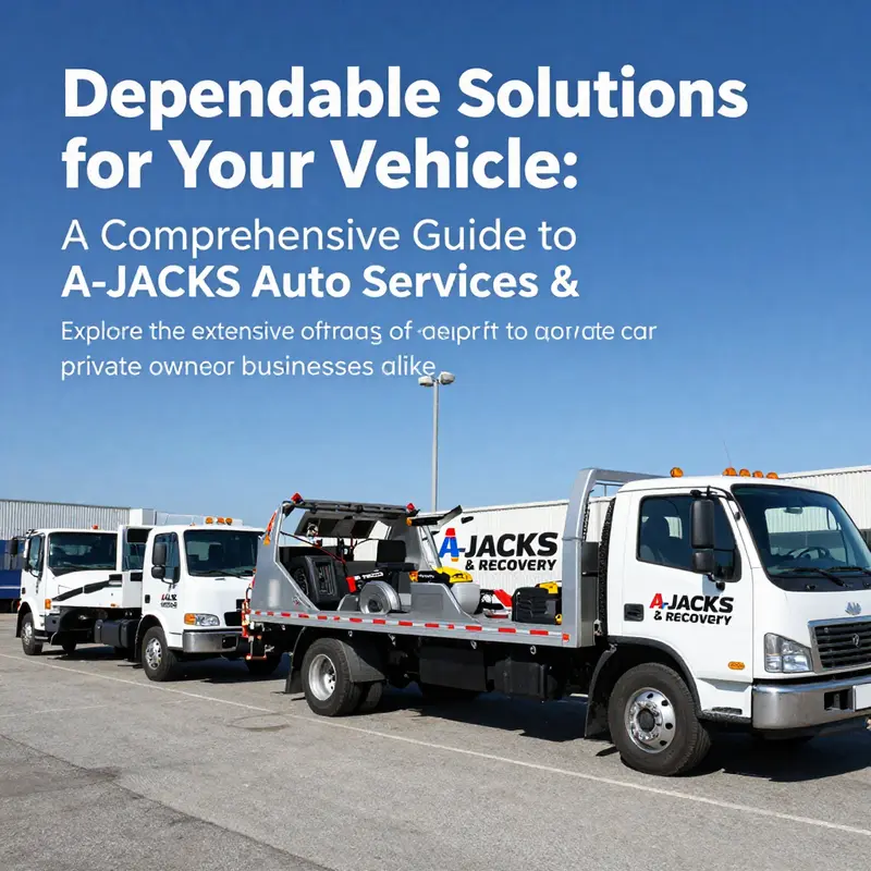 A fleet of A-JACKS tow trucks lined up in a bright setting, symbolizing their readiness to assist in vehicle recovery.