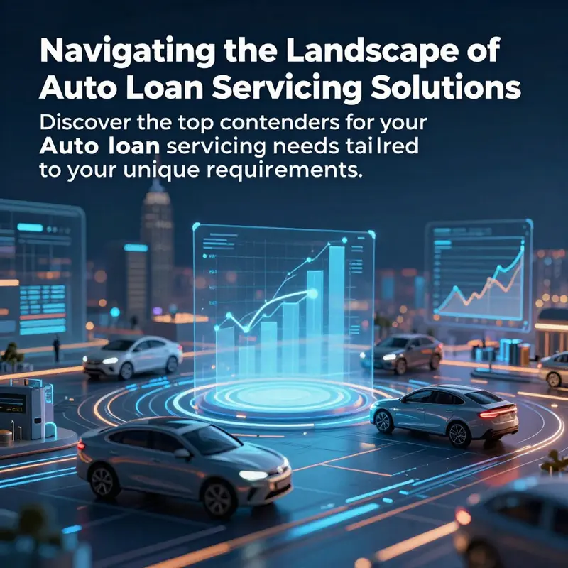A digital landscape showcasing the integration of technology and finance in auto loan servicing.