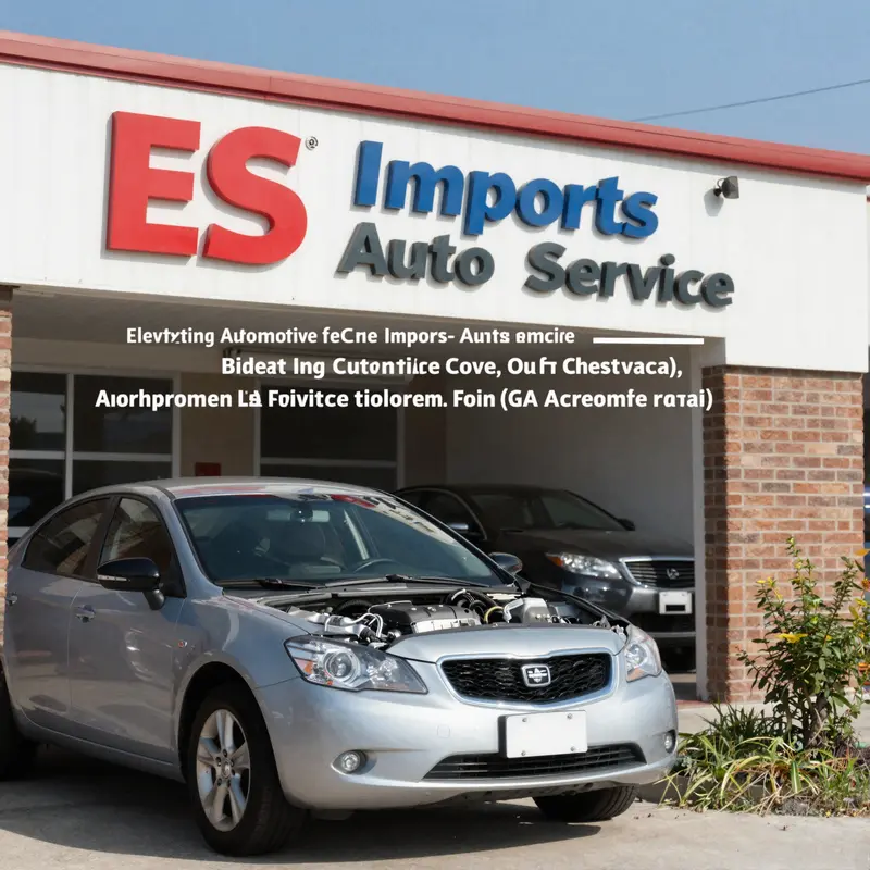 ES Imports Auto Service's exterior with warm, welcoming colors reflecting its commitment to quality service.