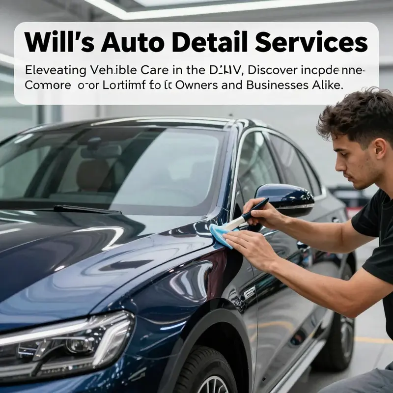 A freshly detailed vehicle reflecting sunlight and urban scenery, highlighting the excellence of auto detailing.