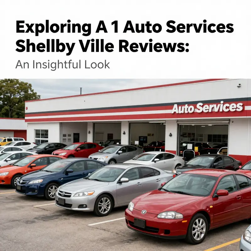 An image of a modern auto service shop in Shelbyville, showcasing various vehicles and a friendly automotive service atmosphere.