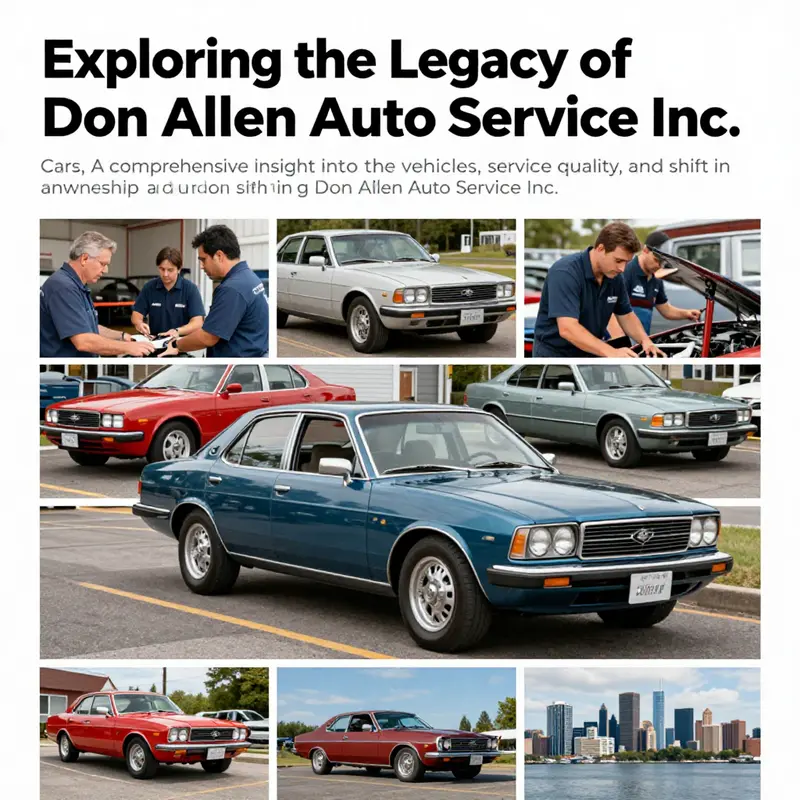 A collage depicting the brand essence of Don Allen Auto Service Inc. with cars and customer experiences.