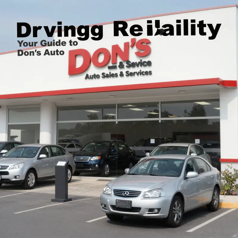 Exterior view of Don's Auto Sales & Service dealership showing vehicles for sale.