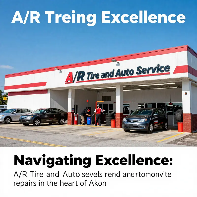 A well-kept A&R Tire and Auto Service center with technicians and vehicles, symbolizing high-quality automotive service.