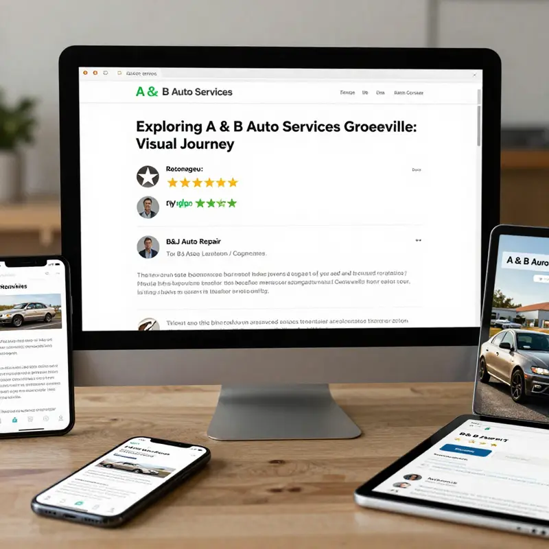 Local automotive services in Greenville showcasing A N B Vintage Auto and B&J Auto Repair.