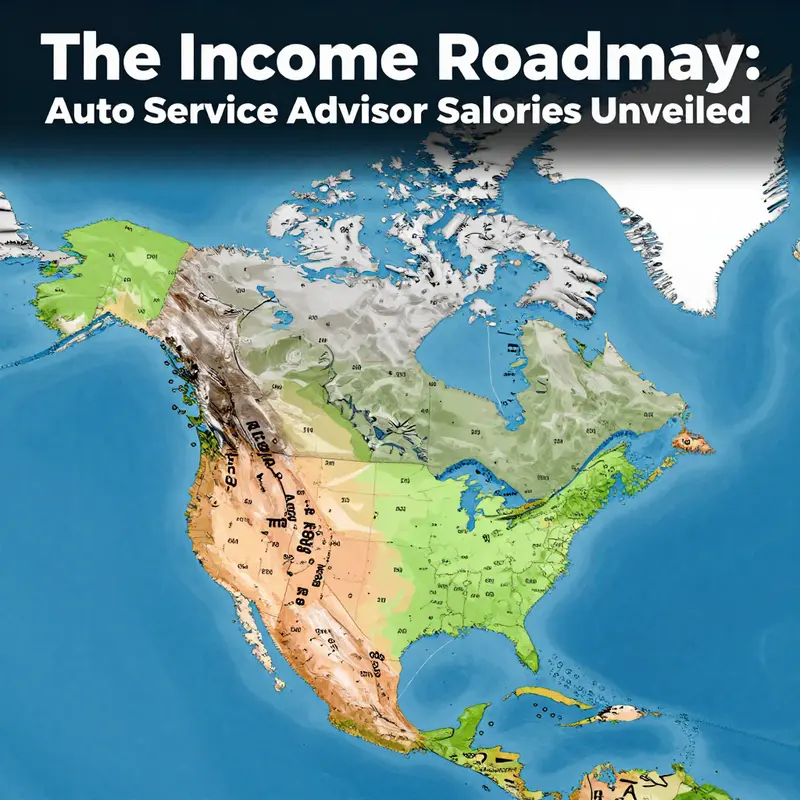 Bar graph depicting average salaries of auto service advisors by state.