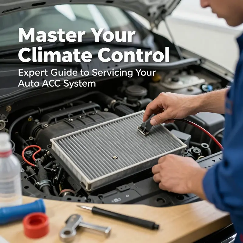 Technician performing regular maintenance on an auto AC system.