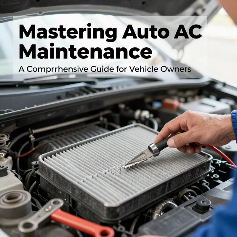 Mechanic replacing a cabin air filter, an essential part of regular auto AC maintenance.