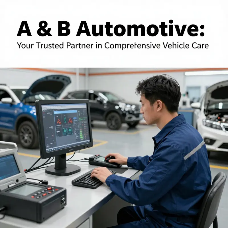 Technicians at A & B Automotive efficiently servicing a range of vehicles, embodying the shop’s comprehensive service approach.