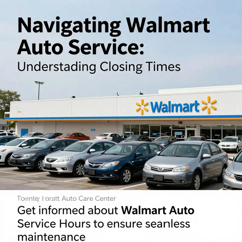 A Walmart Auto Care Center with various vehicles, representing community automotive services.