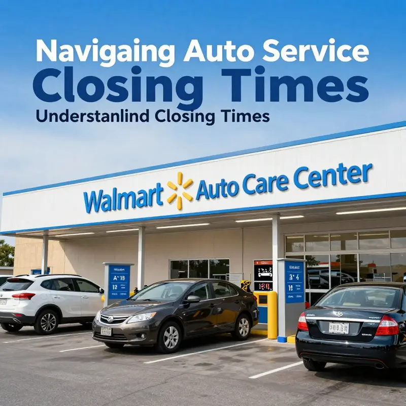 An informative snapshot of a Walmart Auto Care Center, emphasizing its operational hours.