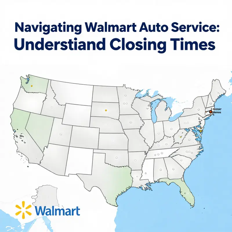 An informative snapshot of a Walmart Auto Care Center, emphasizing its operational hours.
