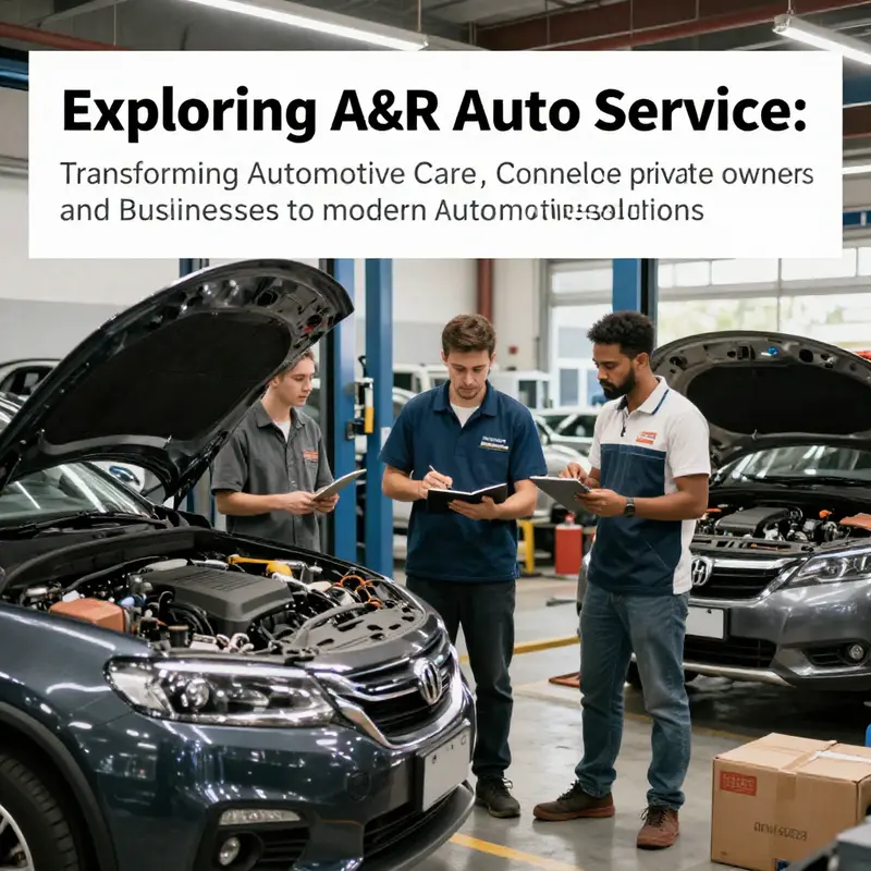 A lively scene capturing the interaction between automotive service professionals and car owners.