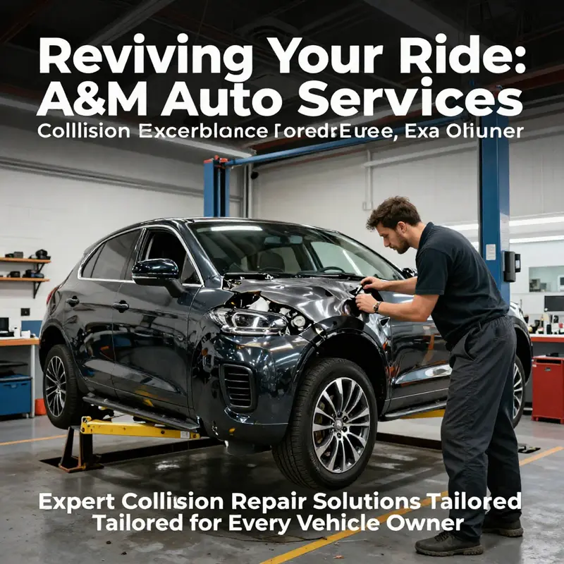 An overview of an auto service center at A&M Auto Services with technicians working on vehicles and advanced equipment.