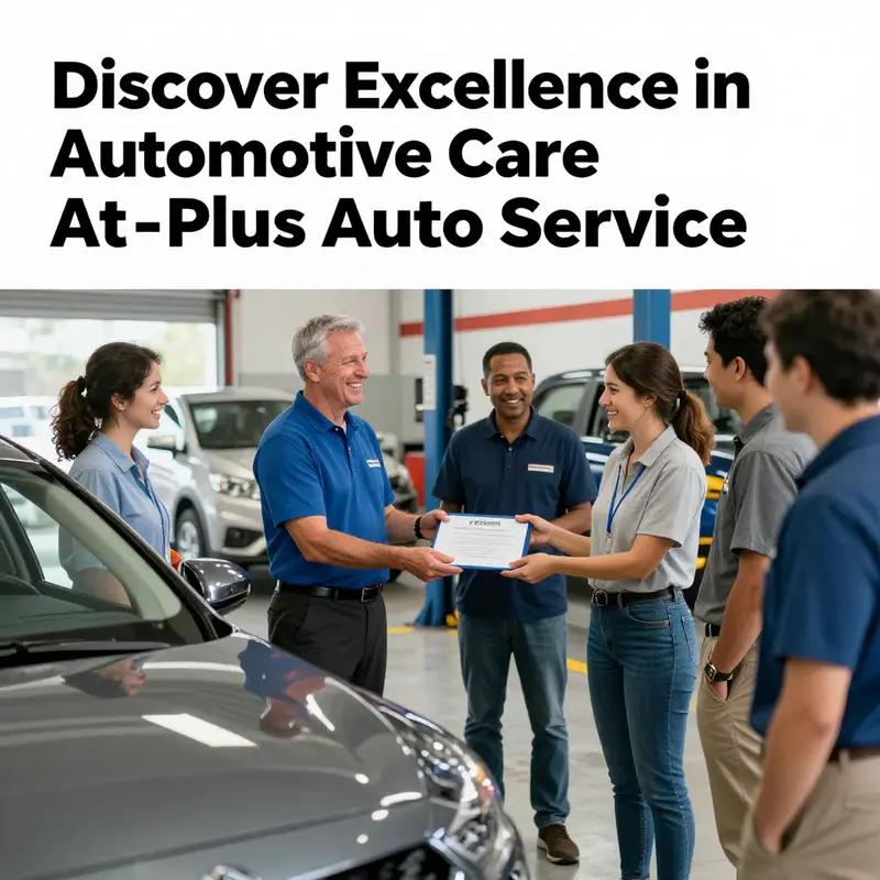 The welcoming exterior of A-Plus Auto Service, featuring multiple service bays and an inviting atmosphere.