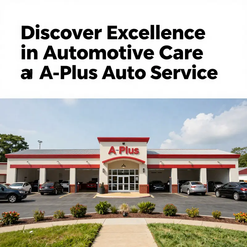 The welcoming exterior of A-Plus Auto Service, featuring multiple service bays and an inviting atmosphere.