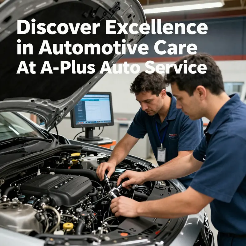 The welcoming exterior of A-Plus Auto Service, featuring multiple service bays and an inviting atmosphere.