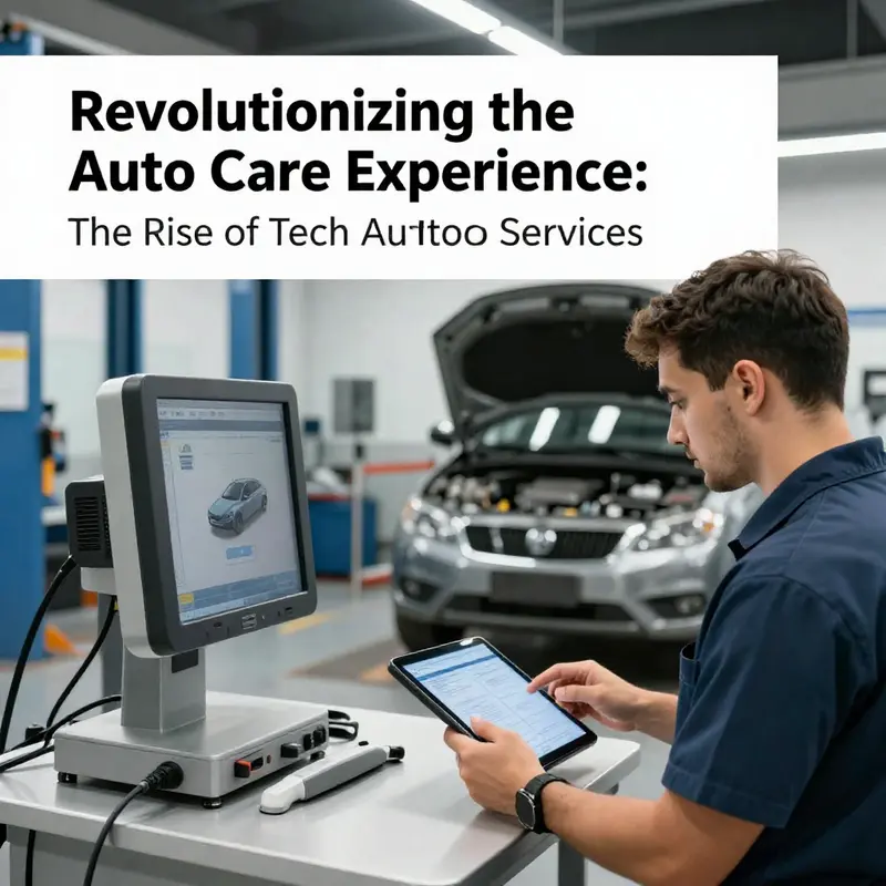 Technicians utilizing advanced tools to enhance vehicle diagnostics in a contemporary auto service environment.